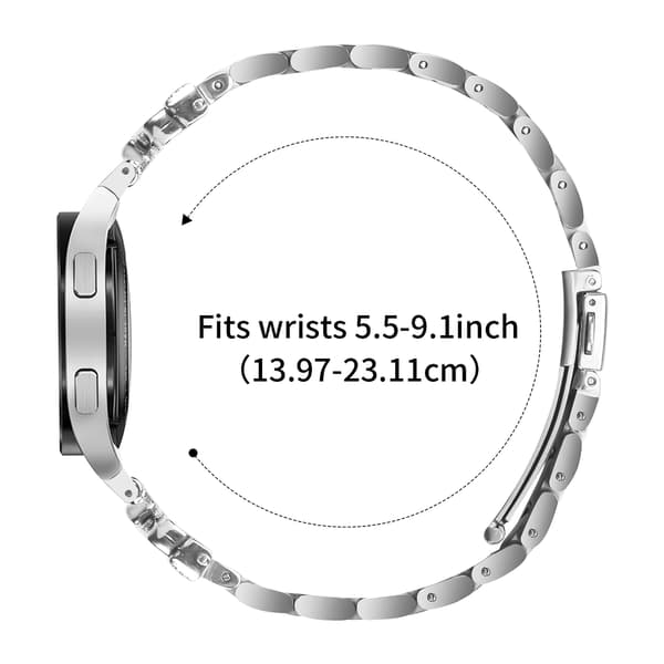 Galaxy Watch 4/5/6 -metalliranneke Silver Silver
