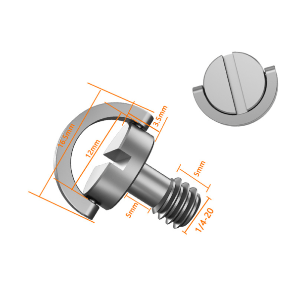 2-pack 1/4-20 handdra åt skruvar för kamerans snabbkopplingsplatta Silver Size 3