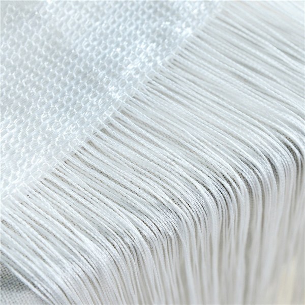 INF Frynsegardin draperi 100x200 cm 1 par Hvid