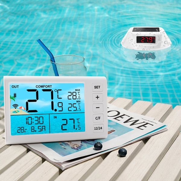 Flydende pooltermometer med LED-display, TS-PL01