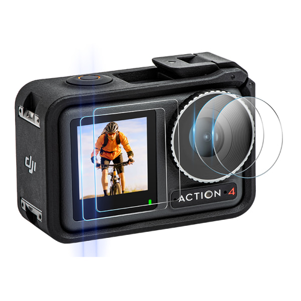 6-delad actionkamera härdad filmsats för DJI OSMO ACTION 4 Transparent