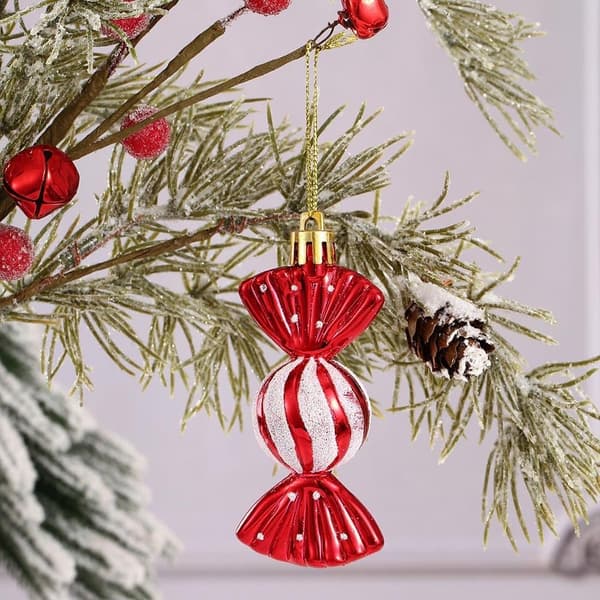 Joulukoristeet Karkkikoristeet - Mini Pyöreät Karkit (6 kpl) Red Red
