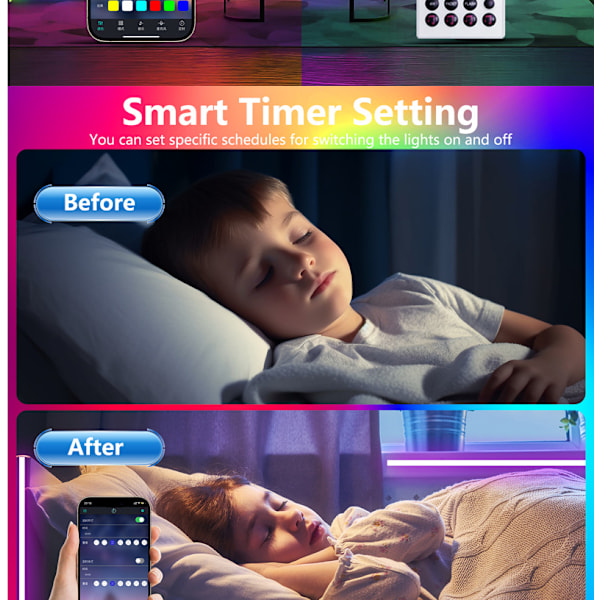 30M LED-slinga med Bluetooth-appkontroll