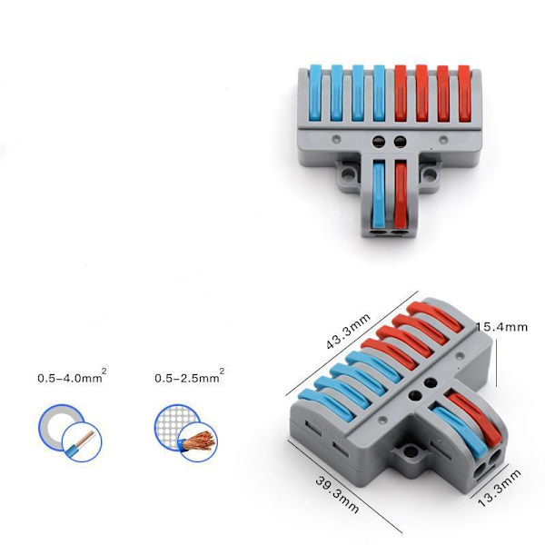 Spak Wire Mutter Connectors Conductor Compact Quick Wiring 2 in 8 Out