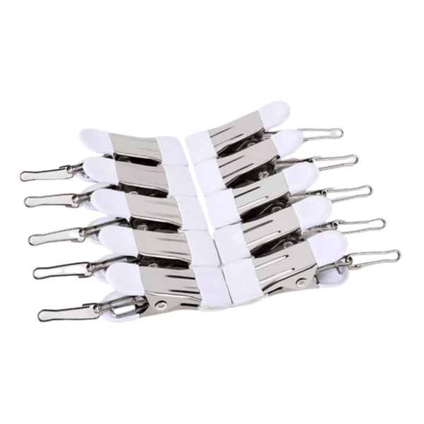 10 pakke rustfrit stål dobbelthovede gummibelagte clips White White