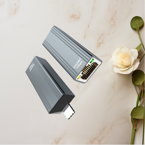 USB-C - Gigabit Ethernet -sovitin – Tyylikäs alumiinirakenne