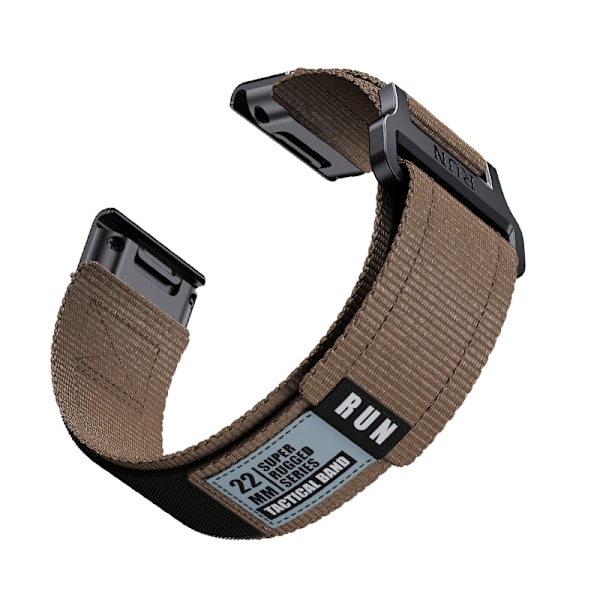 Garmin Fenix 8 Nylon Vævet Rem Brun 26 mm
