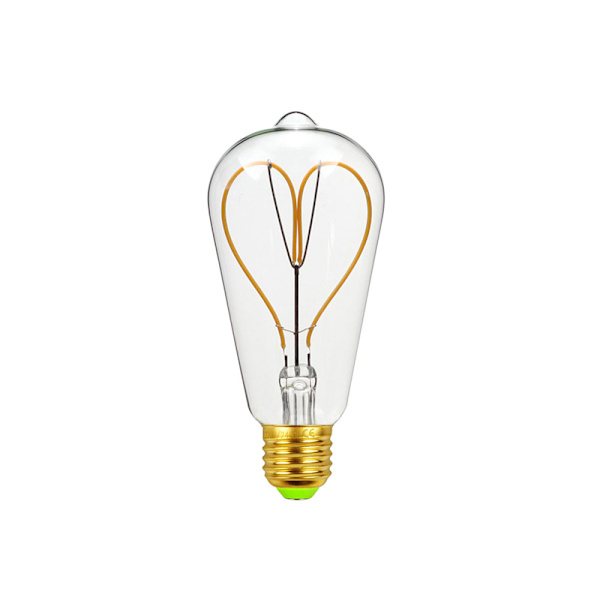 LED-lampa Edison Bulb Heart Filament E27 4W 220V Dimbar glödlampa