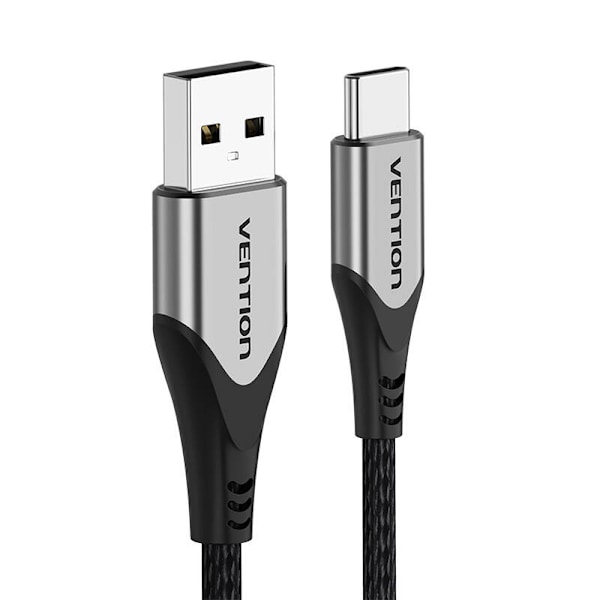 USB 2.0 A–USB-C 3A kaapeli 0,5 m tuuletus CODHD harmaa