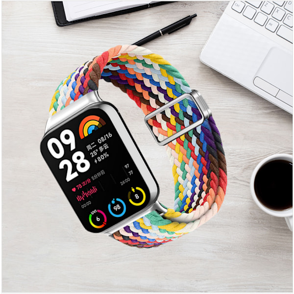 Xiaomi Band 9 Pro Rainbow Nylon Loop Rem - Opgraderet Magnetisk 2.0 Redmi Watch5 Active