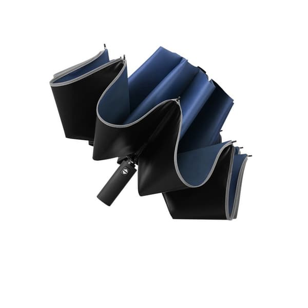 Omvendt paraply fuldautomatisk til bil – reflekterende 10-rib design, omvendt foldning og våd-overflade der indeholder regnvand NavyBlue NavyBlue