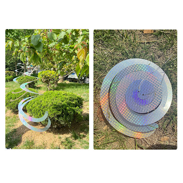 Fågelskrämmor - Reflekterande Spiraler Silver