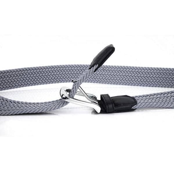 Flätat Elastiskt Bälte med Spänne 105cm Grey Grey
