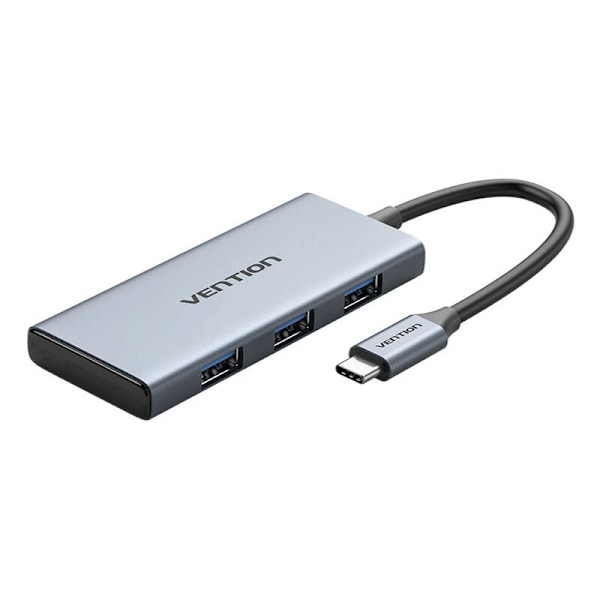 USB-C till HDMI, 3x USB 3.0, SD, TF Hub Vention TOOHB 0,15m Grå