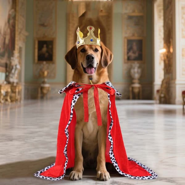 Kæledyrs kappe sæt - Halloween hunde kostume konge kappe med krone