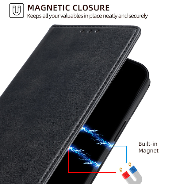 Flip Case Redmi Note 13 Pro+ 5G:lle - Musta