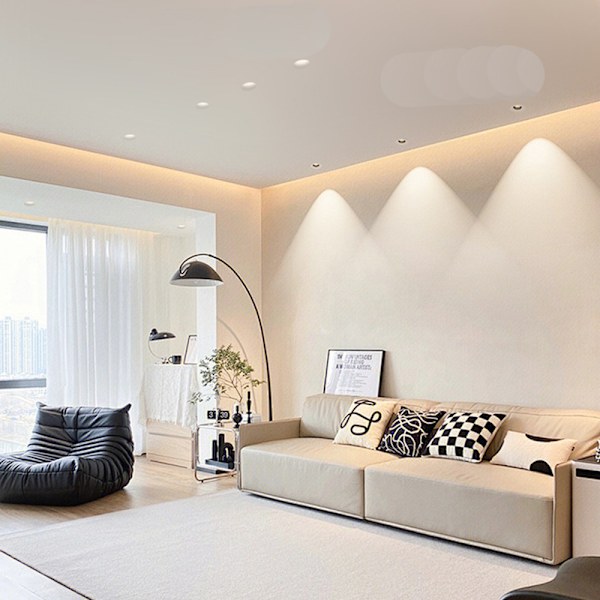2-Pack LED Infälld Downlight - Bågformad Ramlös 7W Spotlight, 75mm Utskärning, 4000K