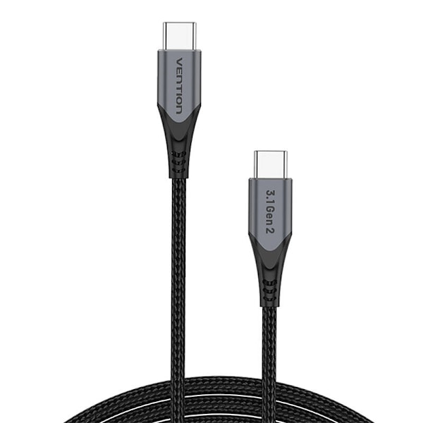 USB-C till USB-C 100W Ventilation TAHHD 5A 0,5 m USB 3.1 Gen2 4K-kabel (grå)