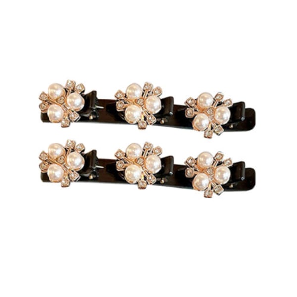 Flätade Hårklämmor, 2-pack Flerfärgad