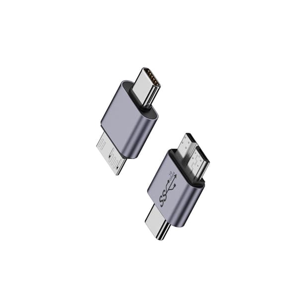 2-pak USB Type-C han til Micro B han adapter - Aluminiumlegeringskonverter, kompatibel med Huawei, Samsung, APPLE