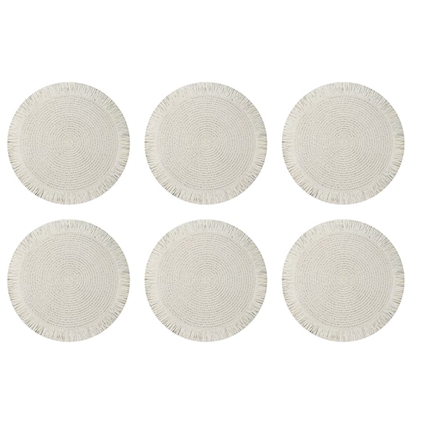Set med 6 bordsunderlägg - Flätade bordsunderlägg i papper Vit