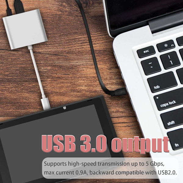 INF USB-C-moniporttinen sovitin USB- (PD), USB-C-, 4K HDMI -yhteensopiva