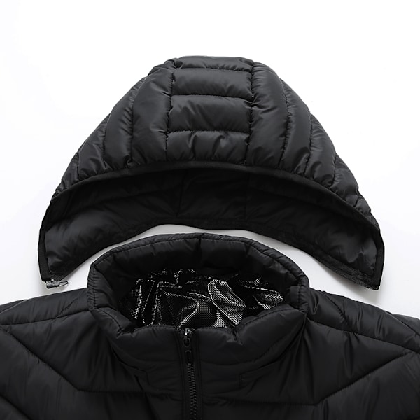 Opvarmet jakke med dobbelt kontrol og 9 varmezoner - sort 4XL