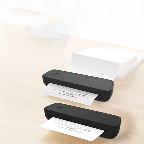 Mini Bærbar A4 Termisk Printer - 200DPI, Trådløs Bluetooth Forbindelse, Kompatibel med Windows, Mac, iOS og Android Black Black
