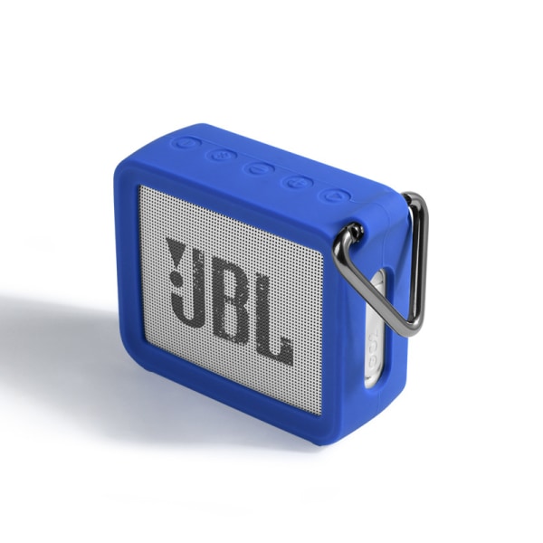 Silikonikotelo metallikarabiinilla JBL GO2:lle Sininen