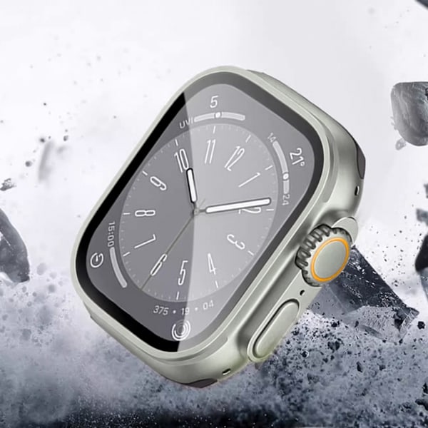 Urkasse med skærmbeskytter Apple Watch Ultra 8/7 Sølv 45 mm