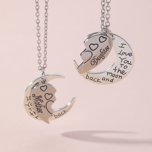 Matchande halsband för mor och dotter 2-pack Silver