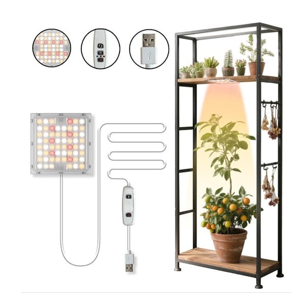 LED Plantelys Loftlampe - Fuld Spektrum Sollys med Timerfunktion til Optimal Plantevækst