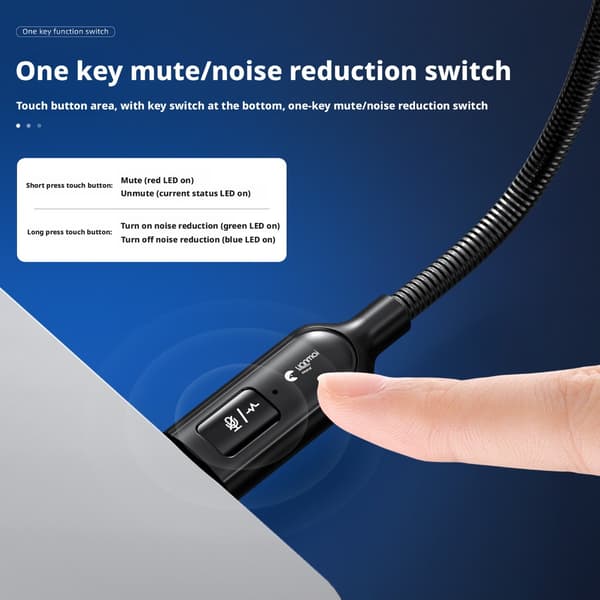 USB Mikrofon med Snabbstumfunktion och Flexibel Svanhalsdesign för Skrivbordsbruk