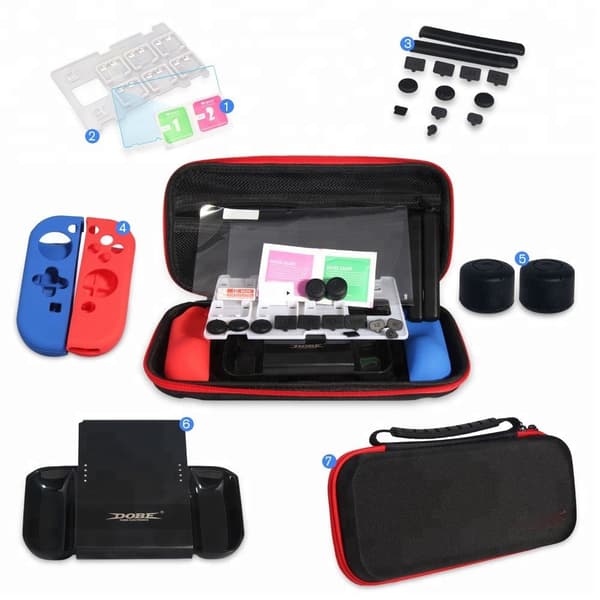 Nintendo Switch -yhteensopiva suojakotelo lisävarusteineen