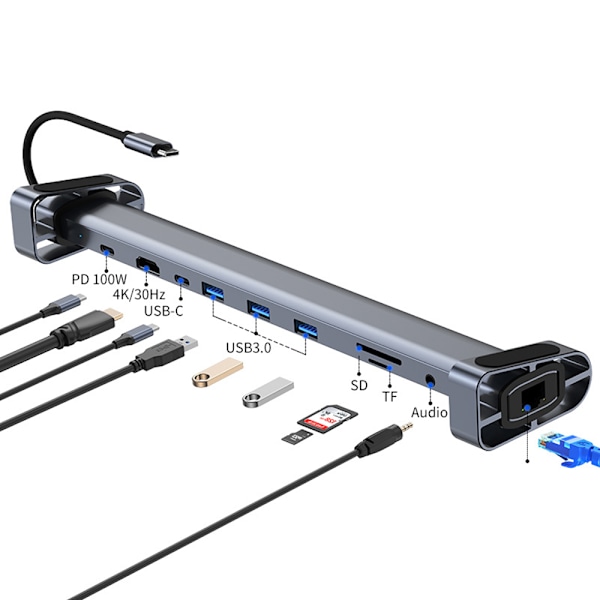 10-in-1 USB-C -keskitin: Laajenna kannettavasi potentiaalia
