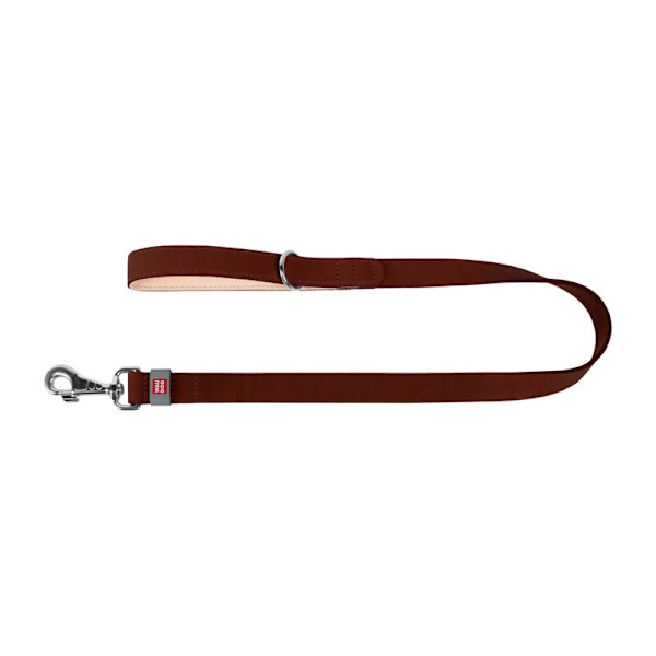 WAUDOG hundesnor i naturlæder 14 mm bred, 122 cm lang brun