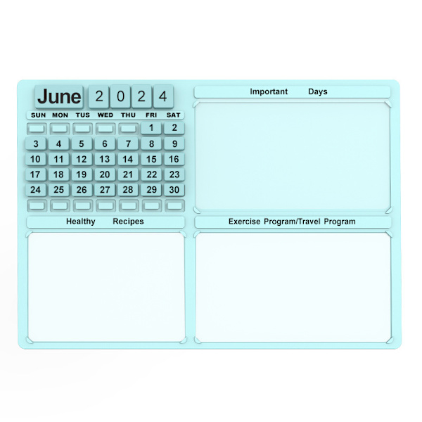 Magnetisk kalender kylskåpsmagnet Blå