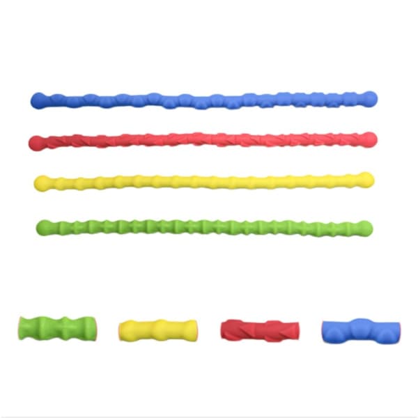 Sensorisk stresslindrande pinne 4-pack – mjuk silikon vridbar fidget för kontor, studier och resor, texturerad yta, bärbar 25cm längd 1.3cm bredd