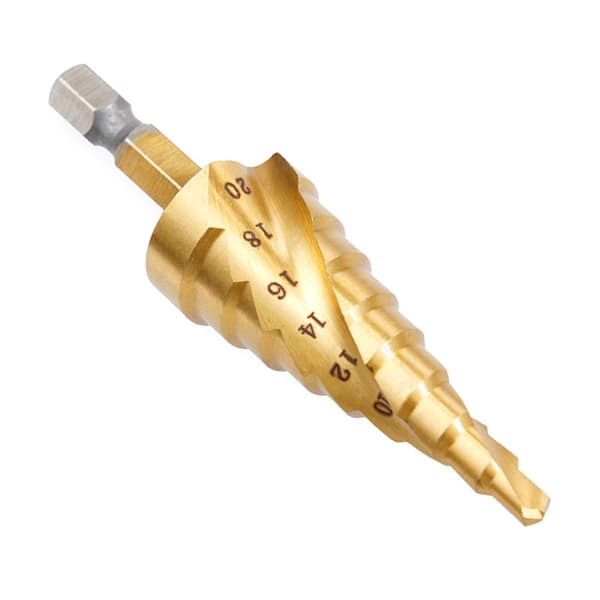 3-pack Hex Shank Spiral Borrsteg Center Punch Combo Set - Guld Titanium Belagd