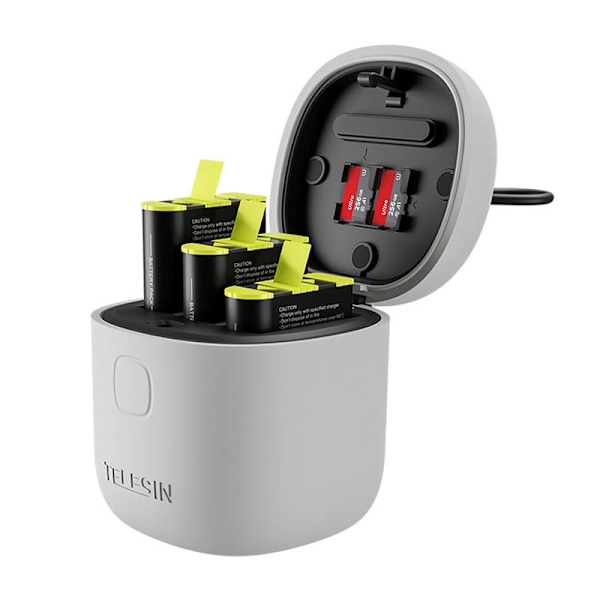 3-fack vattentät laddare Telesin Allin box för GoPro Hero 9 / Hero 10 + 3 batterier (GP-BTR-906-GY-B)