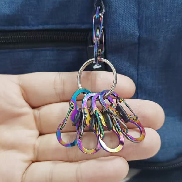 Färgglada Figur 8 Låskarbinhakar - 8-pack Mini Rostfria Stål S-Formade Karbinhakar