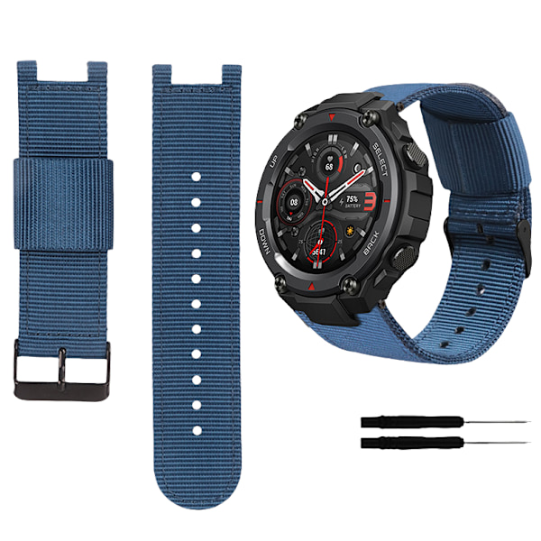 Amazfit T-Rex Pro Nylon Canvas -kellohihna Sininen
