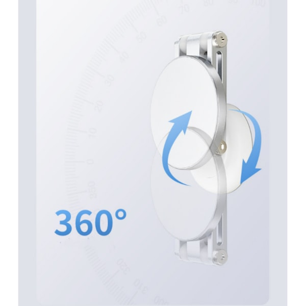 180-graders justerbar, foldbar magnetisk telefonholder Hvid