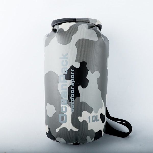 Olkaimeton vedenpitävä reppu ulkoiluun ja retkeilyyn - Camouflage Harmaa S