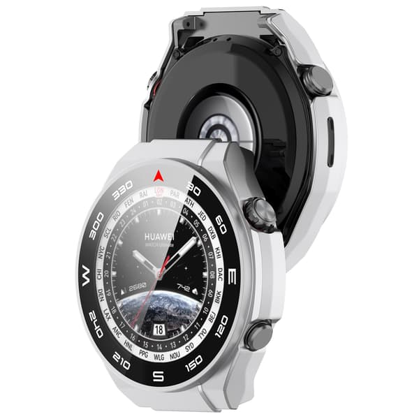Älykellokotelo näytönsuojalla Silver Huawei Watch Ultimate Silver