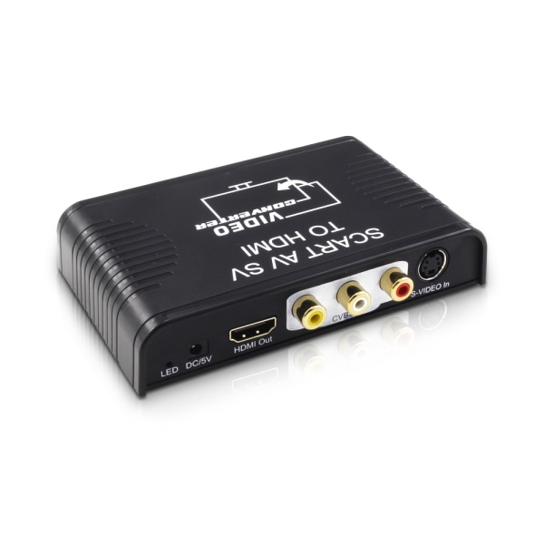 AV S-Video Scart till HDMI omvandlare 1080P Svart