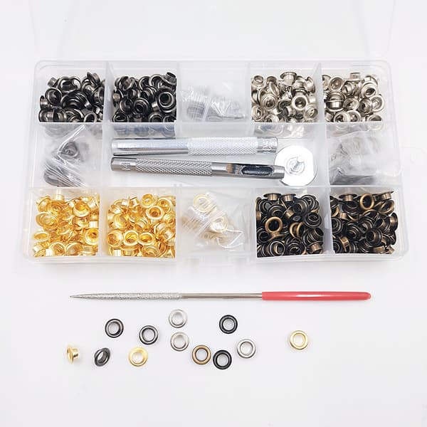 Eyelet Grommet Tool Kit med 440 set 5 mm metallöglor