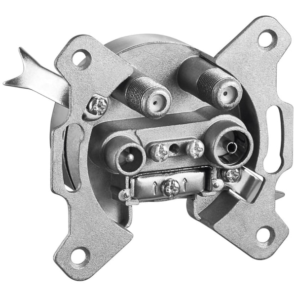 Antennuttag med 4 anslutningar Silver