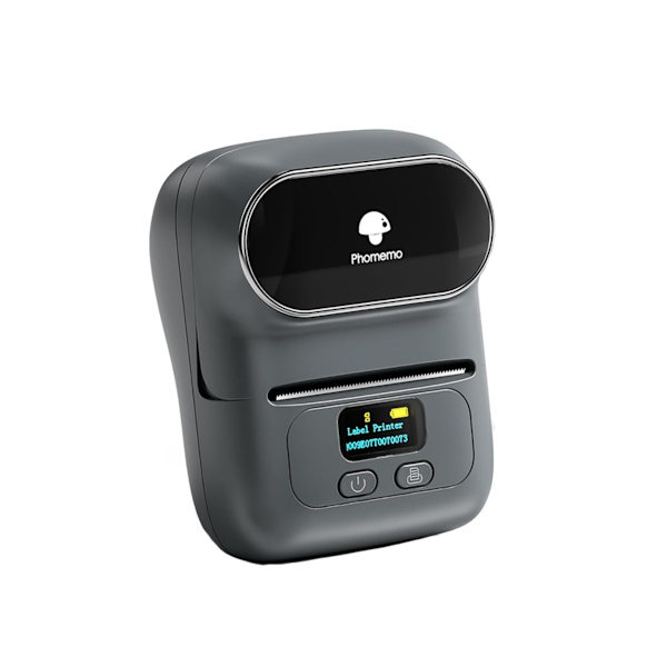 Bluetooth termisk etiketprinter til stregkode, pris og smykkemærkater — 203dpi 20-50mm 1200mAh kompatibel med iOS Android Windows Mac Linux Grey Grey