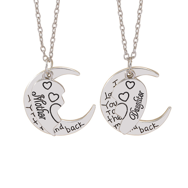 Matchande halsband för mor och dotter 2-pack Silver
